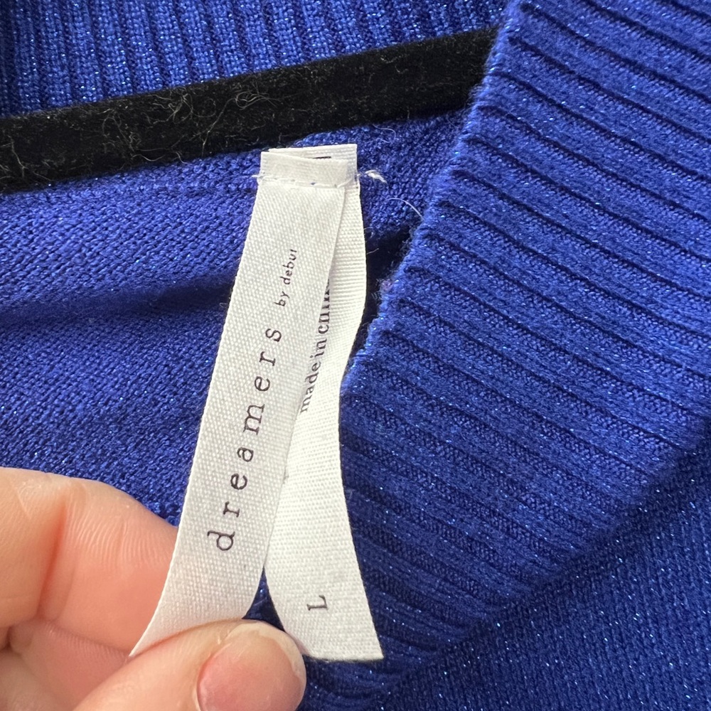 Dreamers Blue Cropped Sweater - Picture 2 of 5